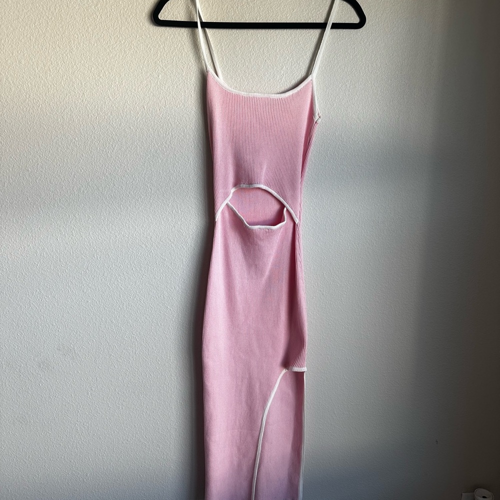 Women's Pink Midi Cutout Dress - Brand